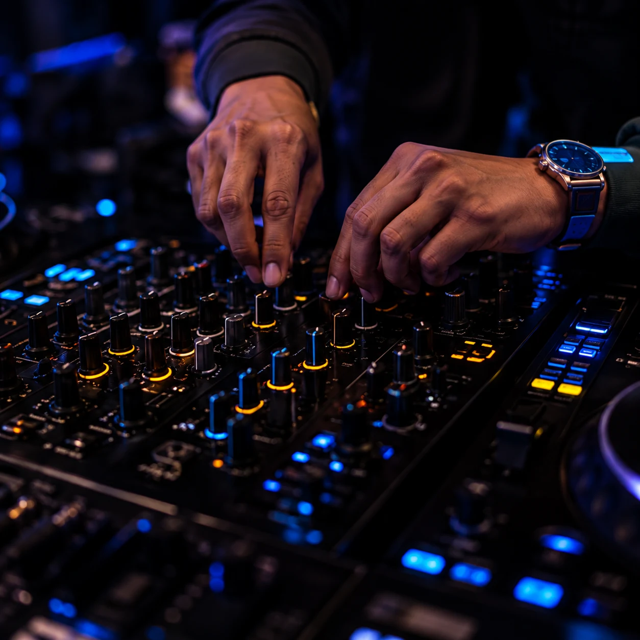 Mixer control at Melody Mechanics DJ academy
